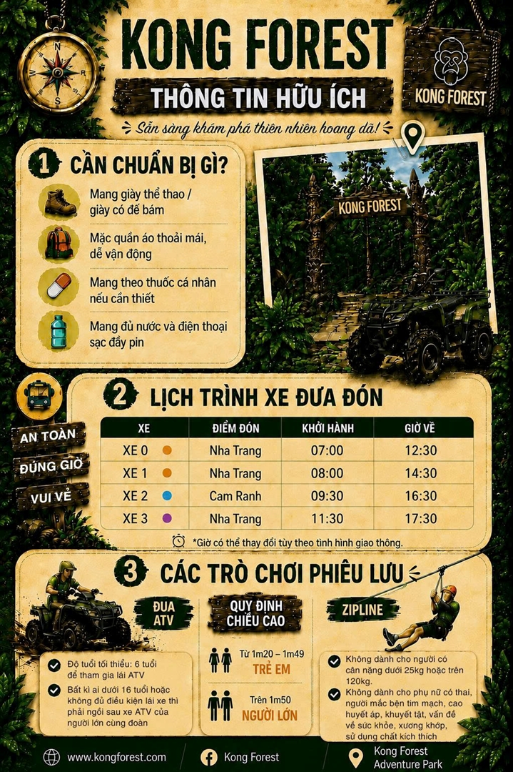 🕐 CẬP NHẬT KHUNG GIỜ CHƠI, KHUNG GIỜ XE ĐƯA ĐÓN TẠI NHA TRANG VÀ CAM RANH